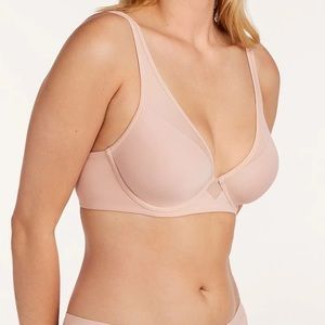 Thirdlove 24/7 Pima cotton plunge bra in rose dust pink beige